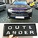 QQKLP Fit für Mitsubishi Outlander Chrom-Auto-Logo Letters Hood Emblem Logo-Abzeichen-Auto-Aufkleber Styling Autozubehör 2009-2020,Silber