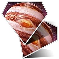 2 x Diamond Stickers 7.5 cm - Planet Jupiter Solar System Space Fun Decals for Laptops,Tablets,Luggage,Scrap Booking,Fridges, #15898