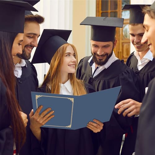 image for HAUTOCO 10 Pack Certificate Holders, Navy Blue Diploma Holders, Docume