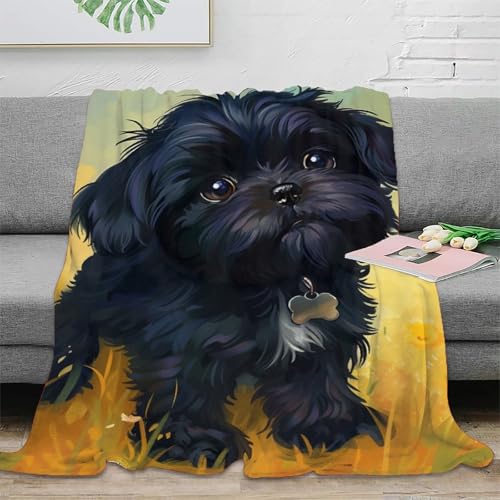 Couverture Yorkshire Terrier en microfibre de 180x200 cm pour lit et canapé - 3