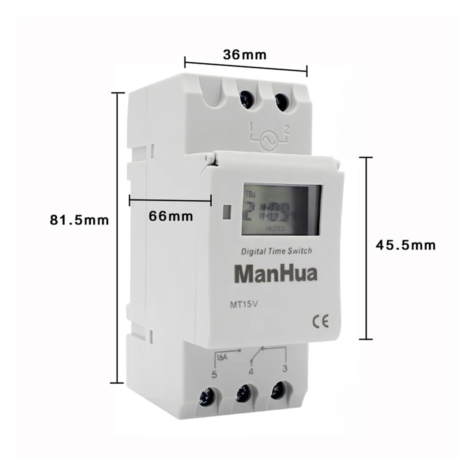 Temporizador de relé Digital programable semanal electrónico de 7 días con Control de Interruptor CA 220 V, 230 V, 12 V, 24 V, 48 V, 16 A, Montaje en riel DIN(16A 220V-240V)