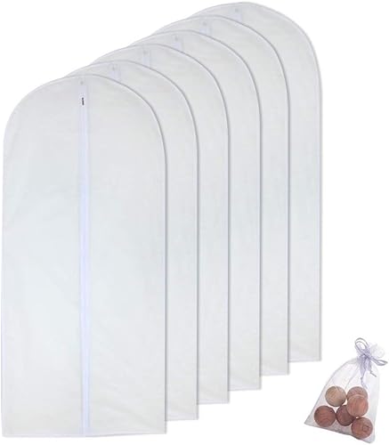 Vista 81 de Bolsas de ropa para colgar ropa, bolsa de traje transpirable (juego de 12) fundas con cremallera, bolsas de ropa de PEVA, bolsas impermeables