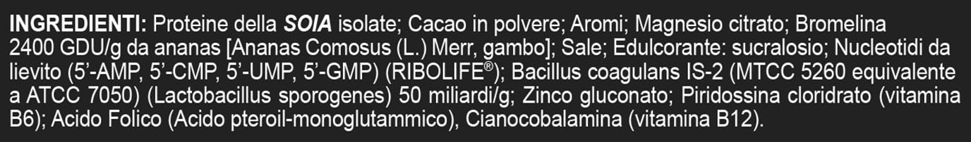 ISO SOY 100-750g - Brownies - Purissime proteine di soia isolate con Nucleotidi (RIBOLIFE®) e Probiotico Bacillus Coagulans