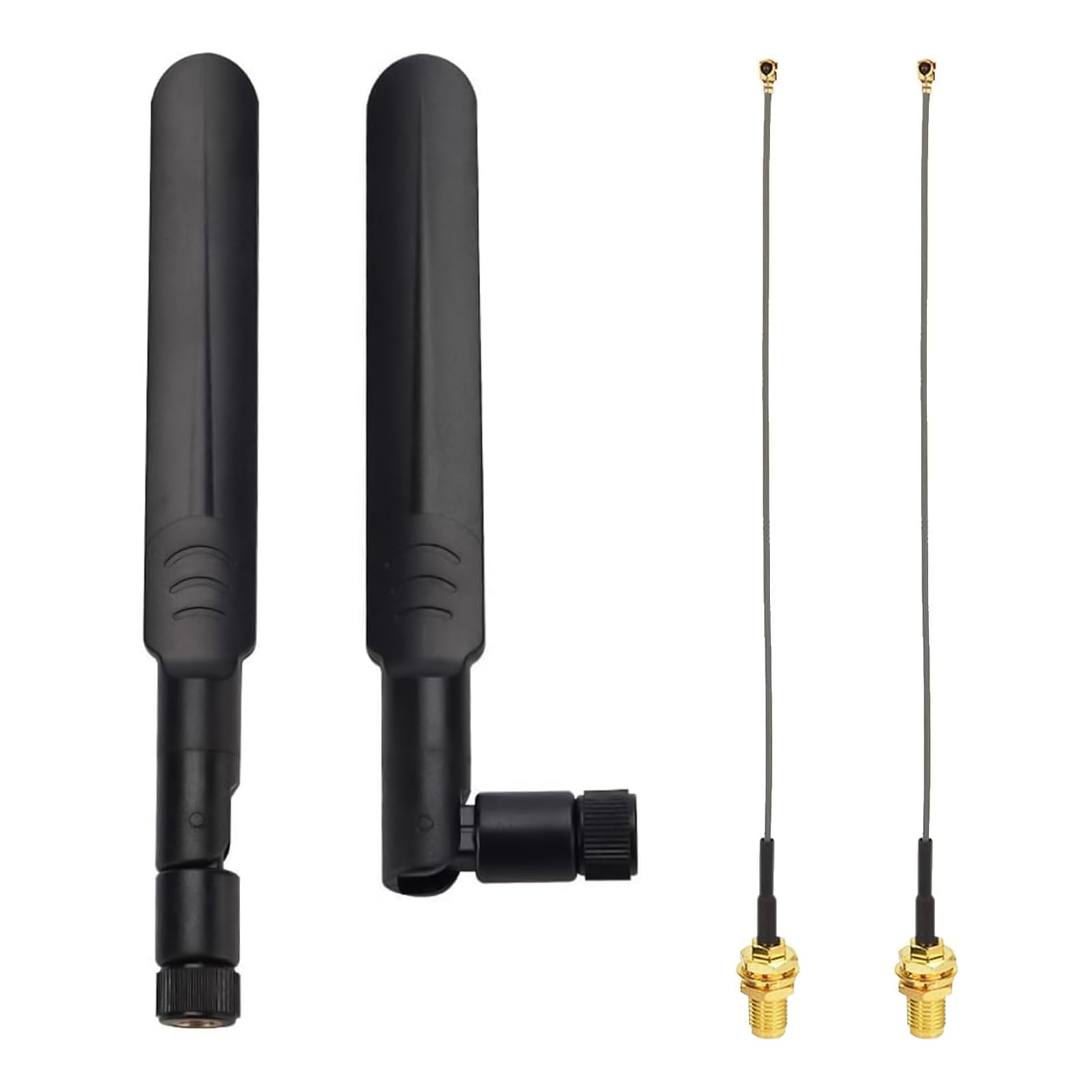 2 Stück WLAN-Antennen RP SMA 8dBi Dual-Band 2,4 GHz 5,8 GHz mit 2 Pigtail-Kabeln 15 cm, Omnidirektionale Antenne, hohe Verstärkung, für Mini PCIe Router PC Repeater Drohne FPV Erweiterung