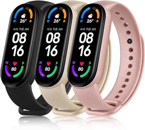 Meliya Bracelet Compatible avec Xiaomi Mi Band 6 / Mi Band 5/Amazfit Band 5 Femme Homme, Silicone Bracelet de Remplacement Réglable pour Xiaomi Mi Band 5/Mi...