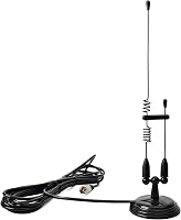 Antenă radio amator HYS VHF UHF cu bază magnetică puternică, 2 m și 70 cm, cablu coaxial RG58 de 4 m cu conector PL259 1