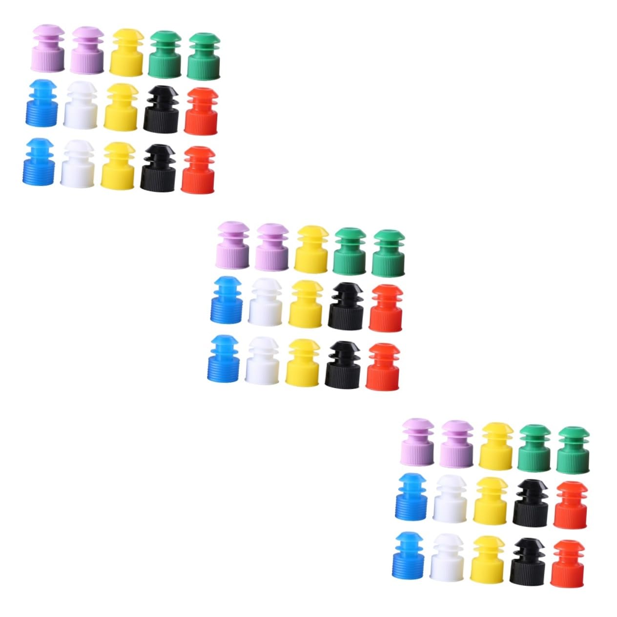 KICHOUSE 3sets 12mm Test Tube Stoppers Plastic Tube Plugs Leakproof Sealing Stoppers for Beer Scientific Research 100pcs*3 Random Color