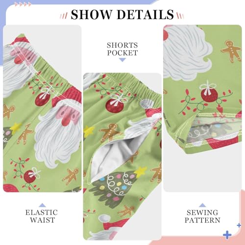 Boys' Pants Cute Christmas Santa Claus Tree Long Bottoms Jogger Pants Elastic Waist Trousers with Pockets S-XL4