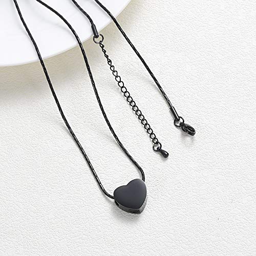 constantlife Cremation Jewelry for Ashes - Heart Pendant Memorial Urn Necklace Ashes Holder Stainless Steel Personalized Customization Keepsake (Black-Always in My Heart) by constantlife - Used condition - Image 6