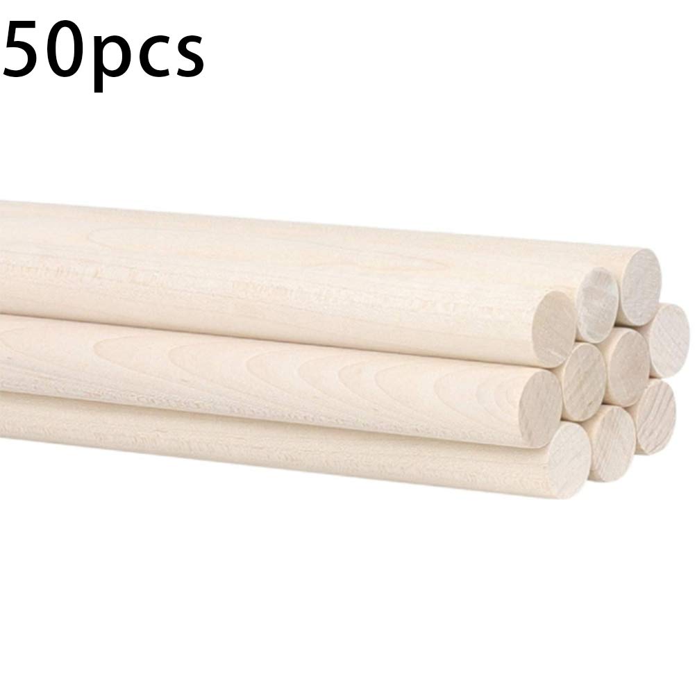 50 Tiges De Cheville En Bois Fendu BENECREAT - 10 Cm X 6 Mm, Demi-Rondes - Pour Bricolage, Artisanat, Construction