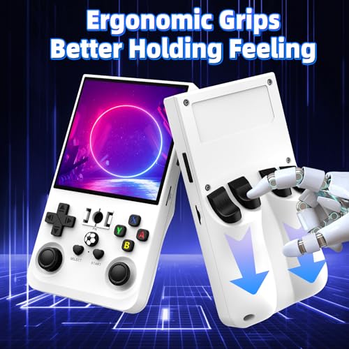 Image of R36Max Retro Handheld Game Console, Portable Mini Retro Handheld Game Console, 4.0 Inch IPS Video Gaming Console with 64GB TF Card Retro Games, 4000mAh Battery, White