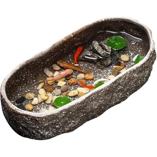 AKILER 金魚鉢 金魚 メダカ 鉢 メダカ鉢 睡蓮鉢 水耕植木鉢 亀 水槽 スの葉ロータス銅コイングラスグリーンカタツムリガーデン大型植木鉢 睡蓮鉢 ぎせき ベランダリビング (穴なし,A)