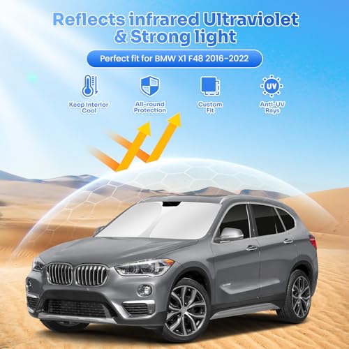 Image of Canvcle Window Shades for 2016-2022 BMW X1 F48 Accessories Windshield Sun Shade Side Rear Window Cover Sunshade Sun Visor Shield Privacy Protection for Camping Keep Vehicle Cool Black 10PCS