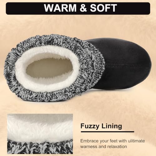 Image of FamilyFairy Women's Slipper Boots Winter Warm Gift Bootie Indoor Outdoor | Cozy Fuzzy Folding Knit, Plush Fleece Lining, Non-Slip Versatile Sole, Comfort Memory Foam, Birthdays & Holidays, Easy Care