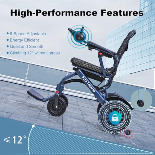 Image of Upgrade ByteTecpeak Lightweight Electric Wheelchairs for Adults,500W Motorized Wheelchair for All-Terrain,15 Miles,Portable Wheel Chair,Foldable Power Wheelchairs Support 330 Lbs,Airline Approved