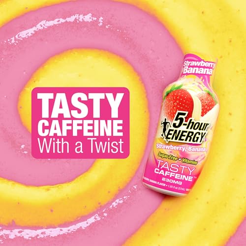 Image of 5-hour ENERGY STRAWBERRY BANANA Flavor, 20 Count, 1.93 Fl Oz Energy Shot, Extra Strength, Amino Acids, B Vitamins, Sugar Free and Zero Calories