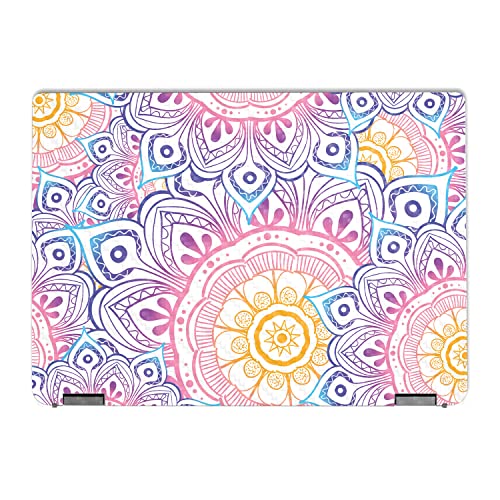 MightySkins Carbon Fiber Skin Compatible with Lenovo IdeaPad Flex 5 14" (2022) Full Wrap Kit - Vibrant Mandala | Protective, Durable Textured Carbon Fiber Finish | Easy to Apply | Made in The USA