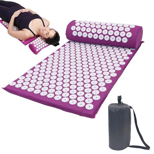 Akupressurmatte mit Kissen,Esterilla de Acupresión,Cojín de Acupresión,Colchoneta de Acupuntura con Almohada,Tapete de Acupuntura,Esterilla de Masaje