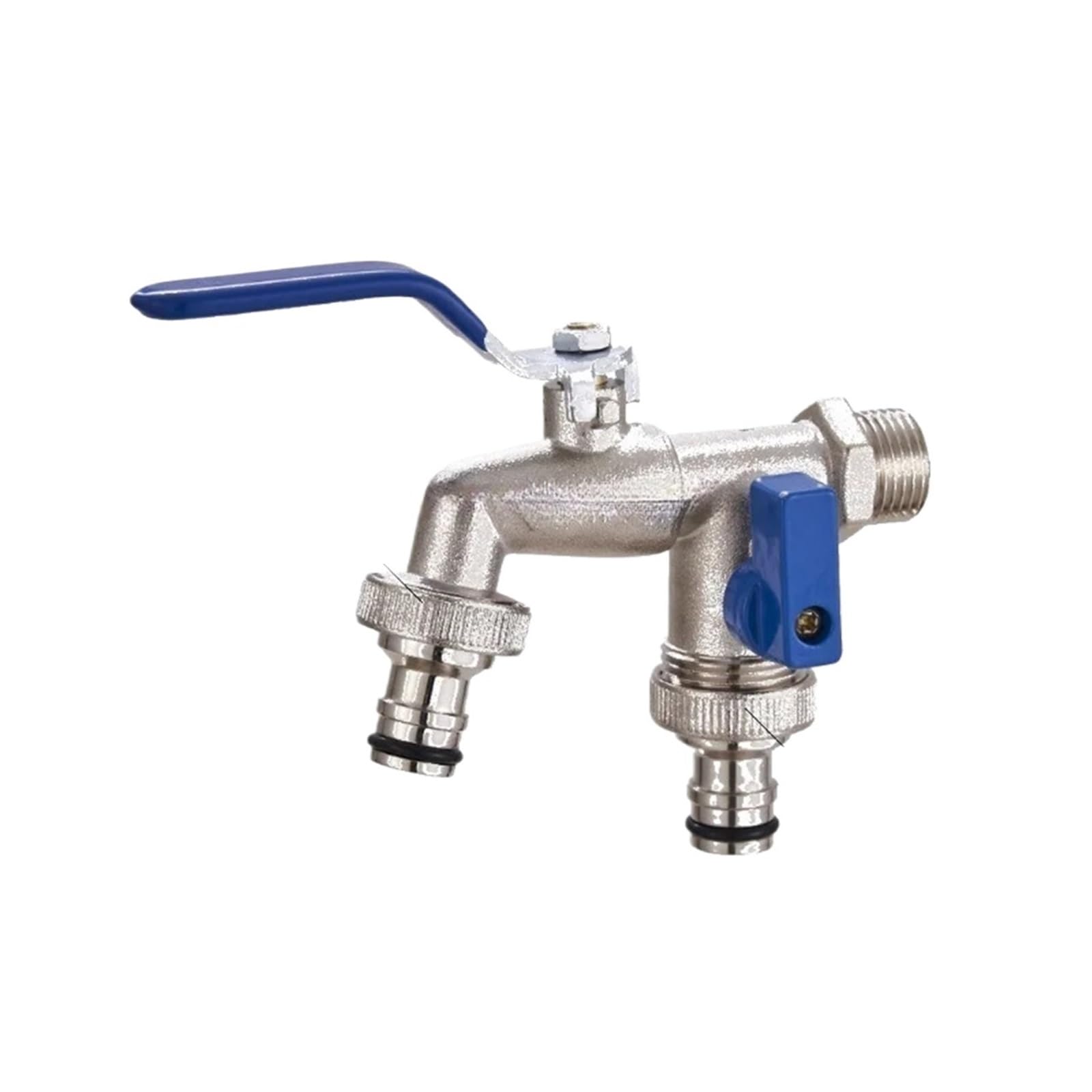 Rubinetto Giardino 1/2 ''X 16mm 3/4'' Rubinetto A Leva Da Giardino Rubinetto Dell'acqua for Esterni Manico Lungo Valvola a sfera a 2 vie a 1 via con connettore for serbatoio IBC