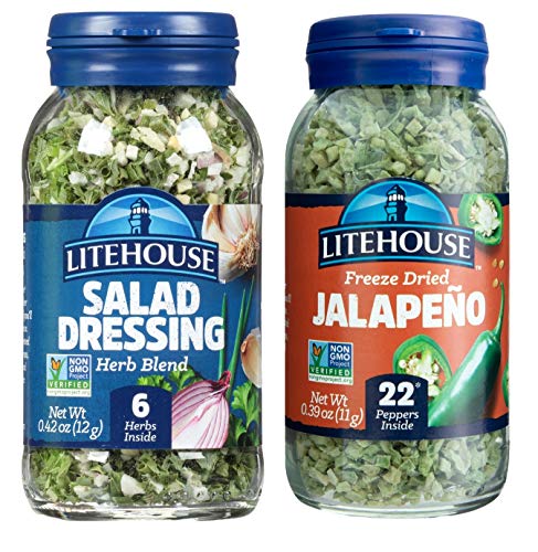 Litehouse Freeze-Dried Fiery Salad Bundle, (Salad Dressing Blend, Jalapeno) - Gluten-Free, Keto Friendly, Non-GMO, Organic Spice - 2-Pack