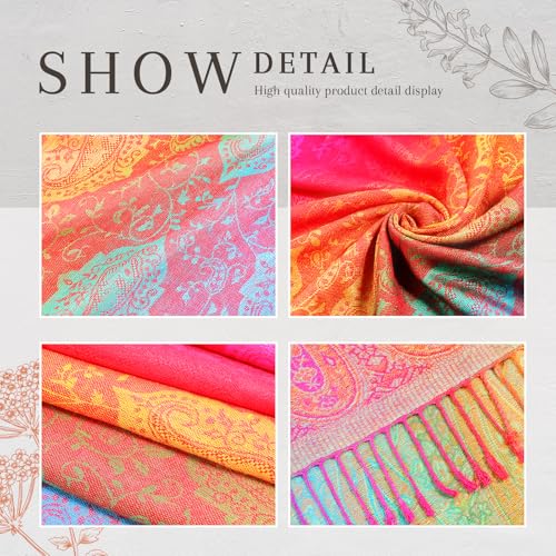 3 Pieces Silk Scarf Pashmina Shawl Wraps Head Scarf for Women4