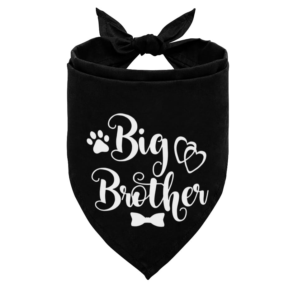 Bandana para perro de hermano mayor en color negro suave