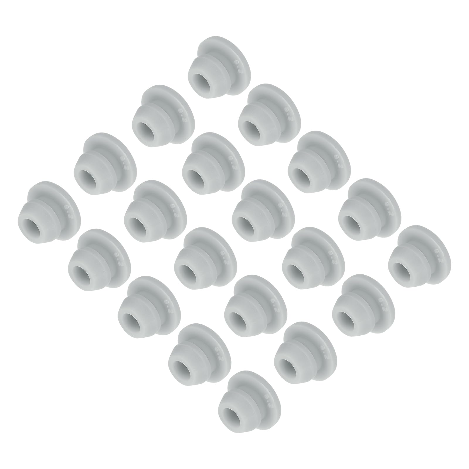 MECCANIXITY 20pcs Silicone Snap in Locking Hole Plugs,6mm/0.2 Inch Mounting Diameter Narrow Groove Width 2mm Panel Seal Cover Round for Kitchen Bulkheads Waterproof Sealing Plugs Grey