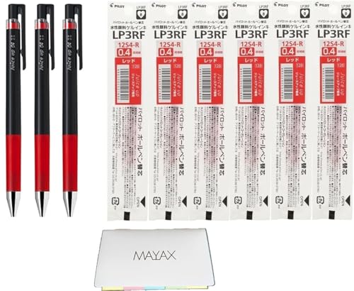 Bolígrafo gel retráctil MAYAX rojo 3 unidades y 6 recambios miniatura 1