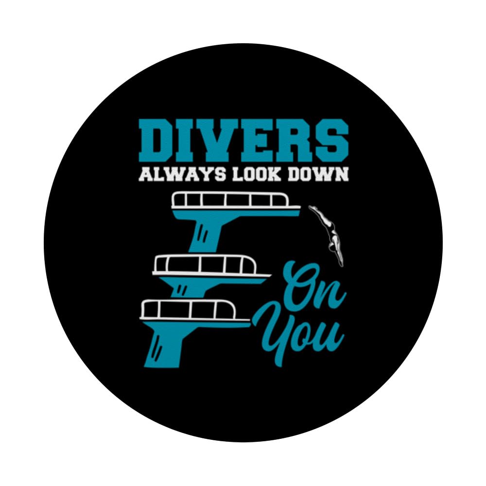 Platform Diving Springboard Diver Swimming Pool Platform PopSockets Swappable PopGrip, Black - Image 3