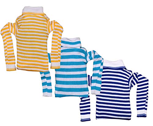 Image of IndiWeaves Girls Wollen Warm High Neck Full Sleeves T-Shirt /Inner /Skivvy for Winter Pack of 3(10110-242629-IW-G-P3-32 Yellow /Sky Blue /Blue 12-14 Years)