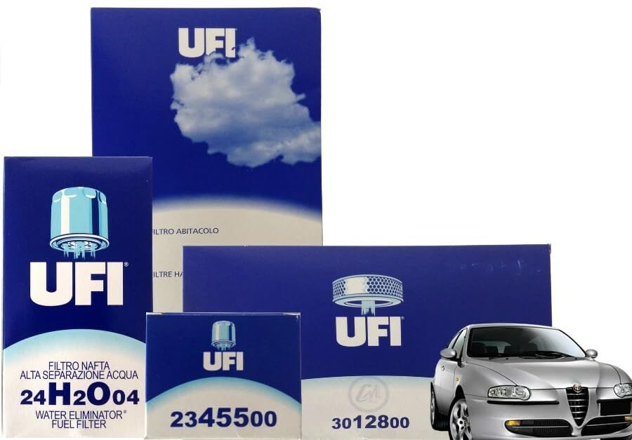 4 FILTRI KIT TAGLIANDO UFI ALFA 147 1,9 JTD - JTDM 8 / 16V 115 120 140 150CV