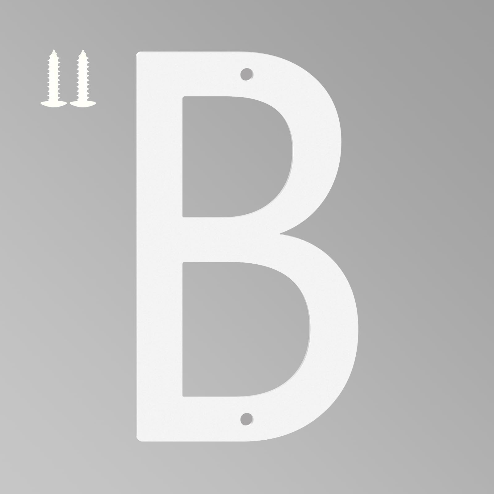 16 Inch White House Numbers for Outside, Metal Letters for Outdoor Signs, Anti-rust Aluminium House Address Letters for Front Door, Office, and Garden Decoration (Letter B)