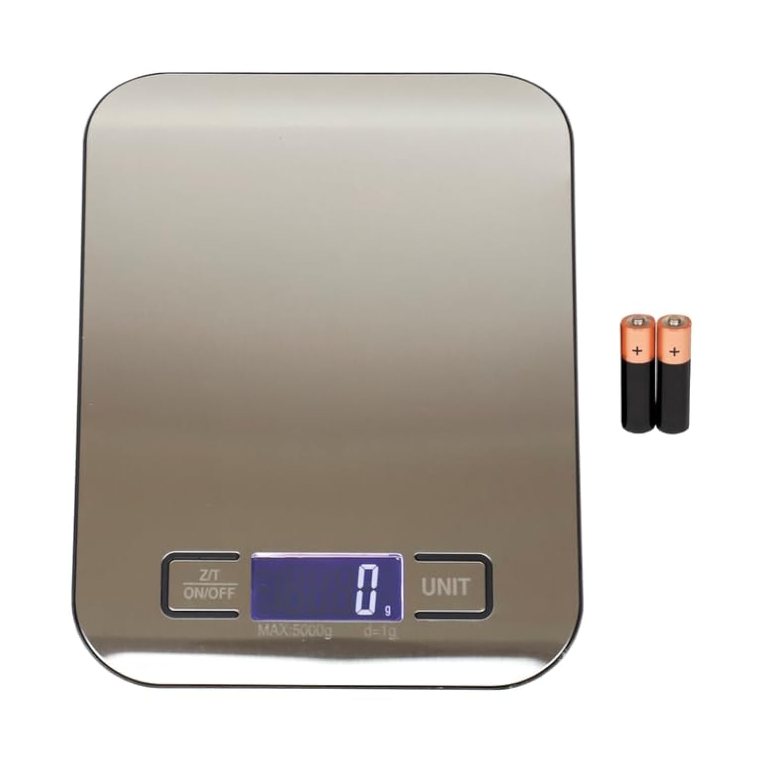 buy in web usa digital kitchen scale, stainless steel food scale, gram, kilo, pound and ounce, diet, baking and cooking, lcd display, 5kg, tare function, 2.8g auto shut-off