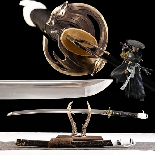 Yongli Sword Ytei Series Game Lone Wolf Atsu Cosplay Replica T10 Steel Clay Tempered Blade Sword Japanese Ghost Samurai Katana