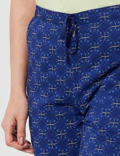 Image of Van Heusen Women's Printed Lounge Pants | Drawstrings & Side Pockets | Ultra Soft Fabric | Relaxed Fit | At home pyjamas | Everyday Comfort | Printed | Style 55306 | Available in Pack of 1 & 2