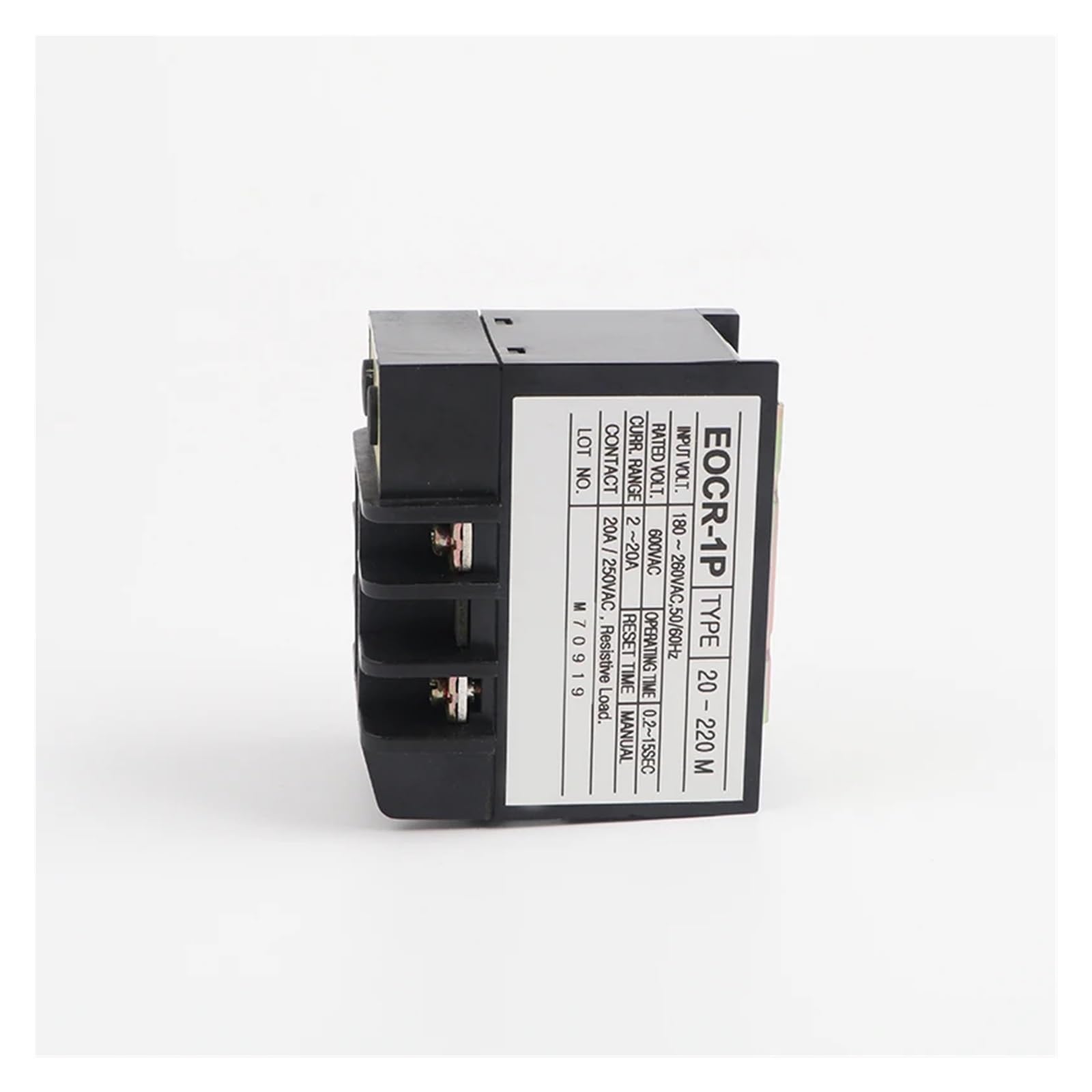 Relés monofásicos, relé electrónico de sobrecorriente, Ajuste de Tiempo, Corriente Ajustable, protección térmica del Motor EOCR-1P (220 V, 2-20 A)