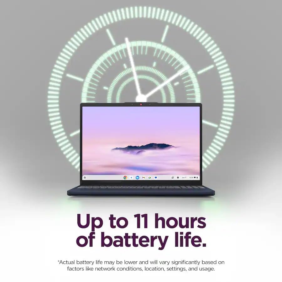 Image of Lenovo Chromebook Plus Laptop, 15.3 inch 120Hz Touchscreen, Intel Core 3 N355 | 8GB DDR5, 256GB Storage (128GB UFS + 128GB SD Card), FHD+ IPS, Anti-glare, 5MP Webcam, Business, Home, Students, Chrome OS
