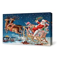 Canvas Wall Art Merry Christmas Canvas Prints Home Artwork Decoration for Living Room,Bedroom - 12x18 inches