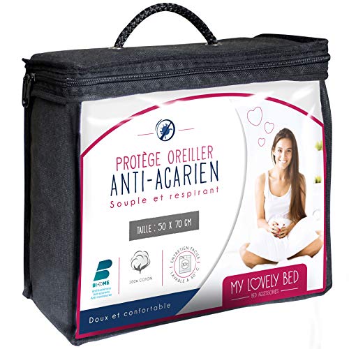 My Lovely Bed - Protector de Almohada | Funda de Almohada Antiácaros 50x70 cm - Suave y Transpirable - Franela 100% Algodón
