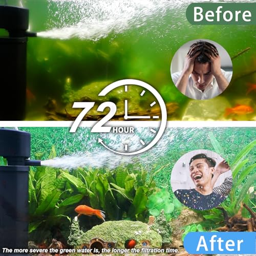Coospider-Repta H6F-10F 400Gph Uv Fish Tank Filter,Uv Aquarium For 55-150 Gal, Green Clean Machine Powerful Pump Sock Filter For Pond Turtle Tank Saltwater Freshwater Cloudywater Crystal Clear Green Killing thumb #1