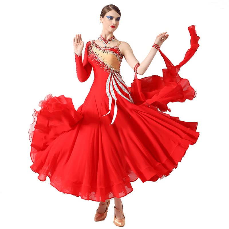 JRUIAHigh-End National Standard Professional Dance Performance Dress Women's Luxury Tango Waltz Ballroom Competition Dancewear