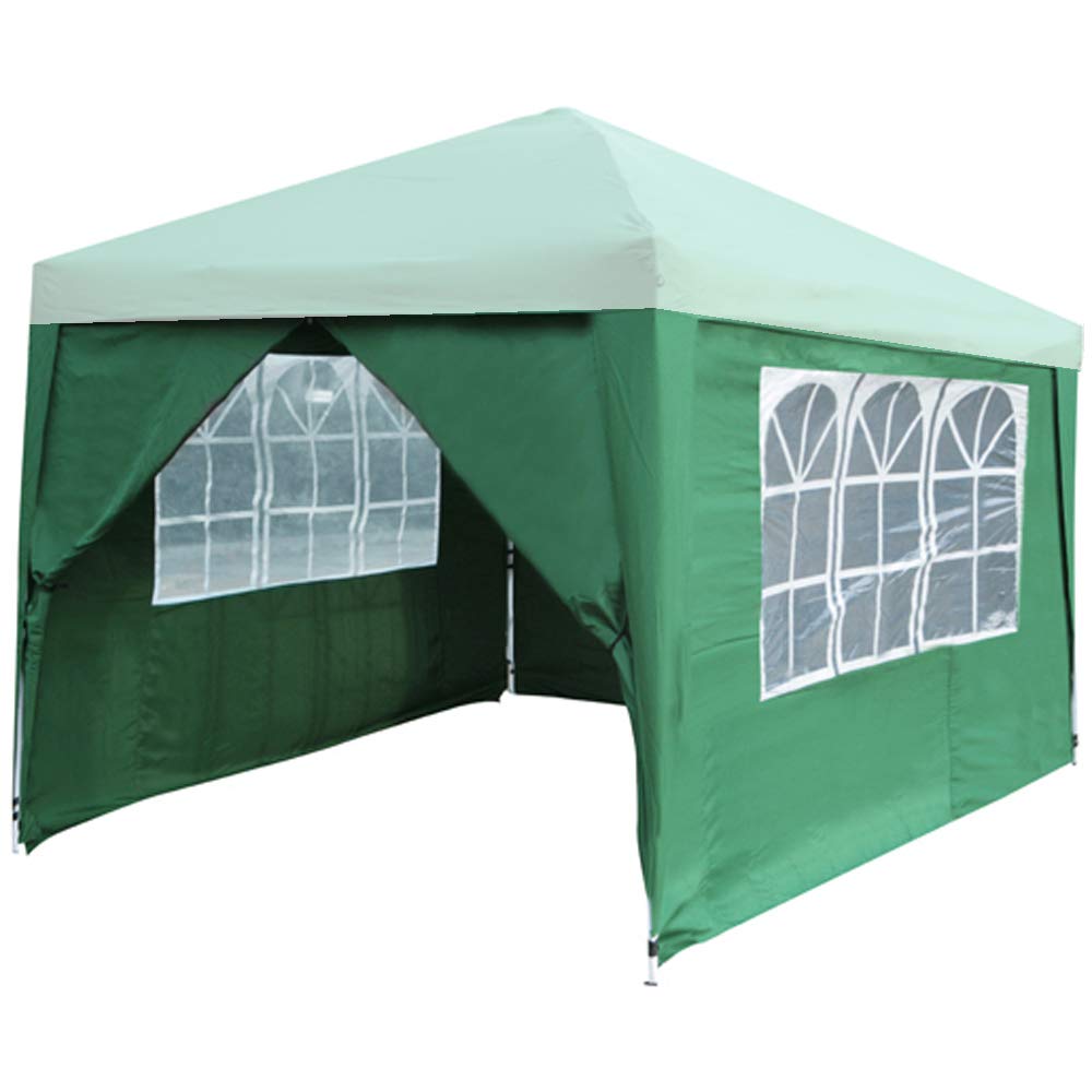 4 TELI LATERALI CHIUSURA DI RICAMBIO PER GAZEBO PIEGHEVOLE DA GIARDINO 3X3 FIERA MERCATINI (Verde)