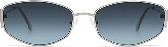 Retro Oval Sunglasses For Women Men Hexagonal Rectangle Metal Frame Sun Glasses AP3625