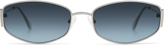 Retro Oval Sunglasses For Women Men Hexagonal Rectangle Metal Frame Sun Glasses AP3625
