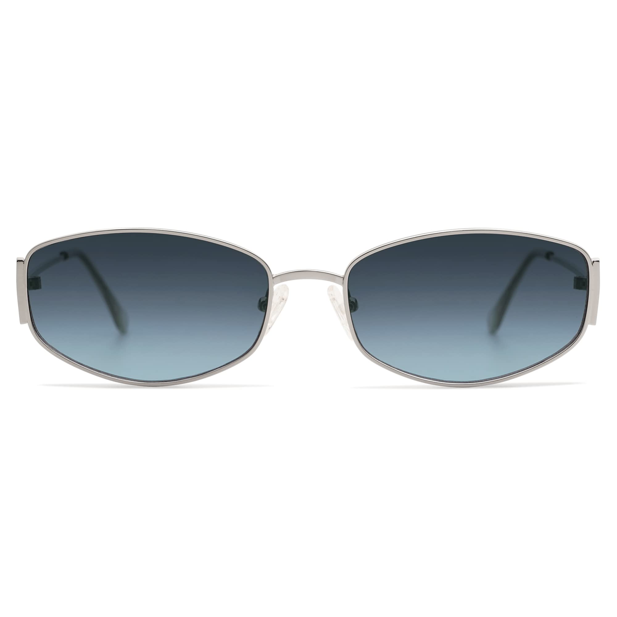 Retro Oval Sunglasses For Women Men Hexagonal Rectangle Metal Frame Sun Glasses AP3625