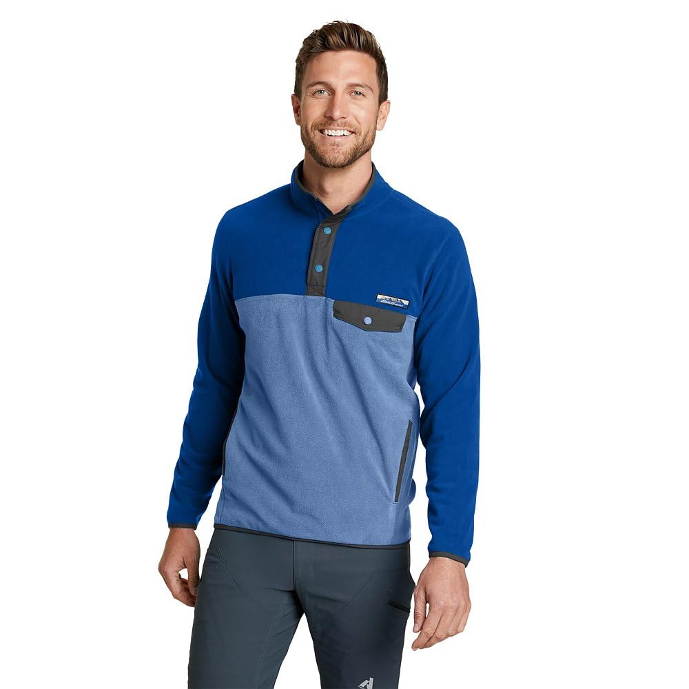 Eddie Bauer Men's Chutes Long-Sleeve Snap Mock Neck Fleece