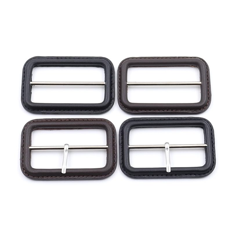 NANZU Interno 25/30/50 mm 6 PCS Fibbia in Vera Pelle Sostituzione Fibbia per Cintura Copertura in Pelle Sostituzione con Pin per Elaborare Fibbia Slider Triglide
