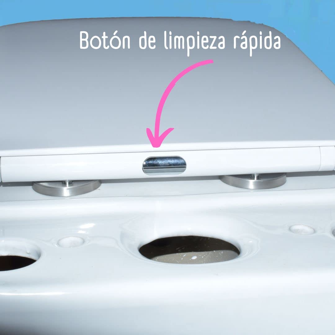 Conjunto de Inodoro Completo PARIS, Compacto adosado a la pared con Cisterna y Tapa Extrafina con Caída Amortiguada,sistema RIMLESS y salida dual