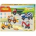 Hama Perlen 3143 Geschenk-Set Baufahrzeuge mit ca. 4.000 bunten Midi Bügelperlen mit Durchmesser 5 mm, Stiftplatte, inkl. Bügelpapier, kreativer Bastelspaß für Groß und Klein
