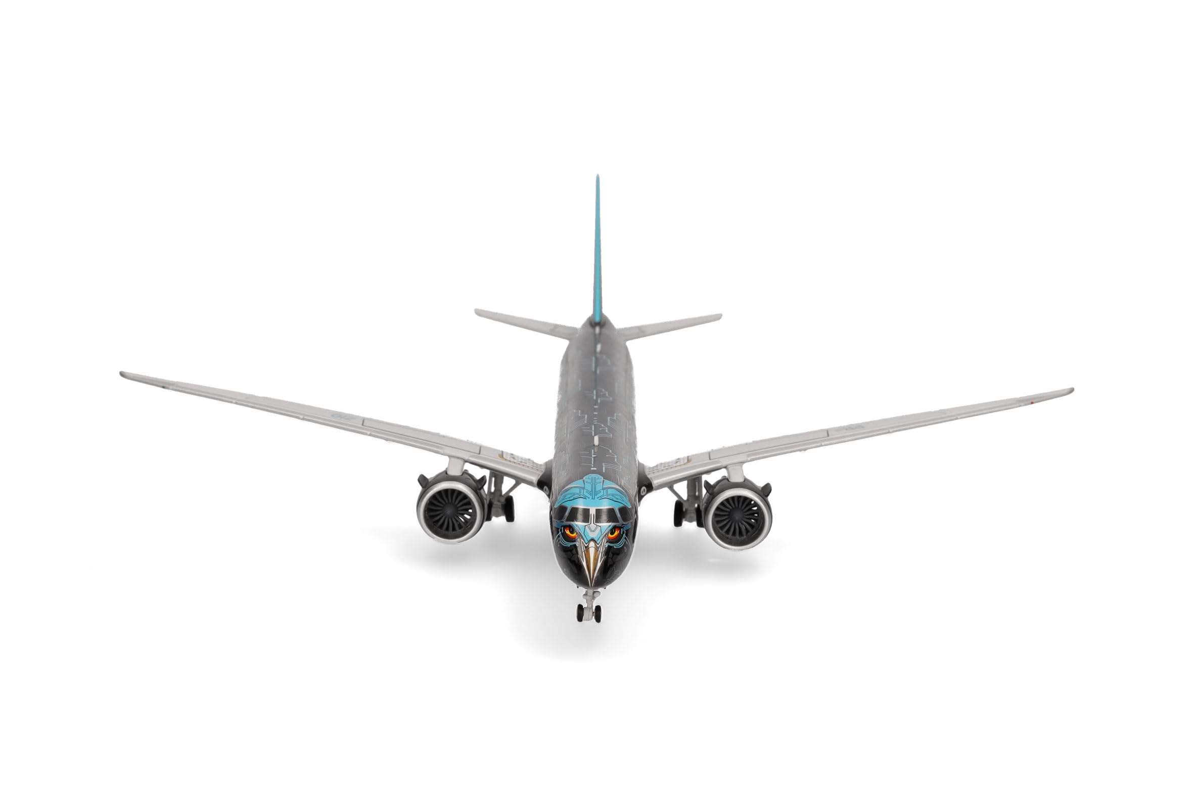herpa 572989 Modellflugzeug Embraer E195-E2 Tech Eagle, Miniatur im Maßstab 1:200, Sammlerstück, Modell ohne Standfuß, Kunststoff Miniaturmodell, Schwarz